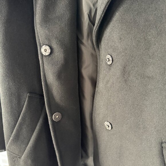 EXPRESS Black Mid-Length Wool Pea Coat Women's Size Medium - Picture 5 of 6